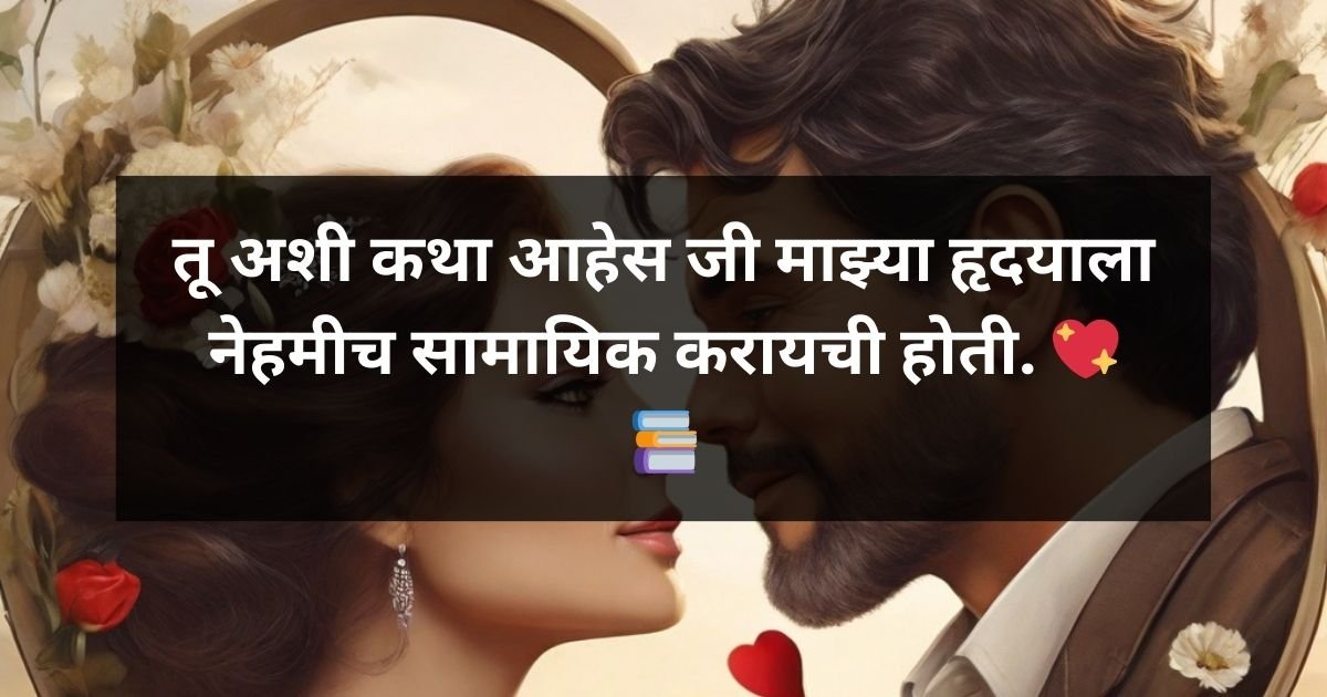 तू अशी कथा आहेस जी Husband and Wife Love with quote माझ्या हृदयाला नेहमीच सामायिक करायची होती. 💖📚